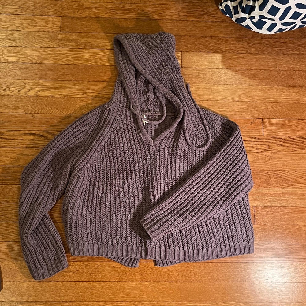 Mauve Knit Hooded Sweater